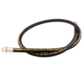 Przewód hydrauliczny 275 bar gwint M22x1.5 proste L-1800mm DN12-2SN (AA-13-1800; P11P11) 27.5MPa Waryński