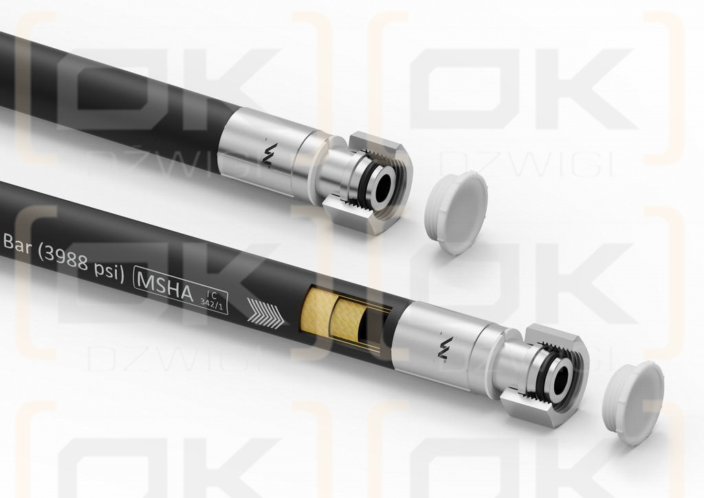 Przewód hydrauliczny gładki z uszczelnieniem - 275 bar gwint M22x1.5 proste L-3000mm DN12-2SN (AA-13-3000; P11P11) 27.5MPa Waryński