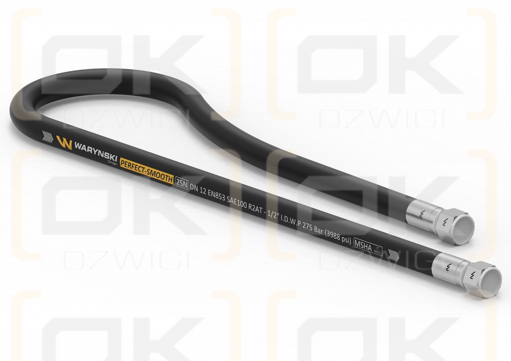 Przewód hydrauliczny gładki z uszczelnieniem - 275 bar gwint M22x1.5 proste L-3650mm 73211600100 Przyczepa (AA-13-3650; P11P11) 27.5MPa Waryński