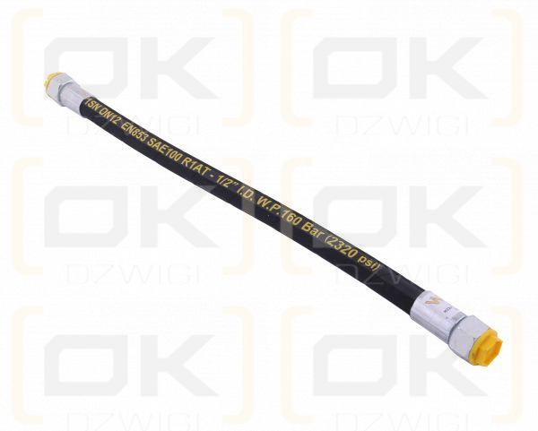 Przewód hydrauliczny 160 bar gwint M22x1.5 prosta stożek/prosta płasko  L-500mm DN12-1SN 16.0MPa Waryński