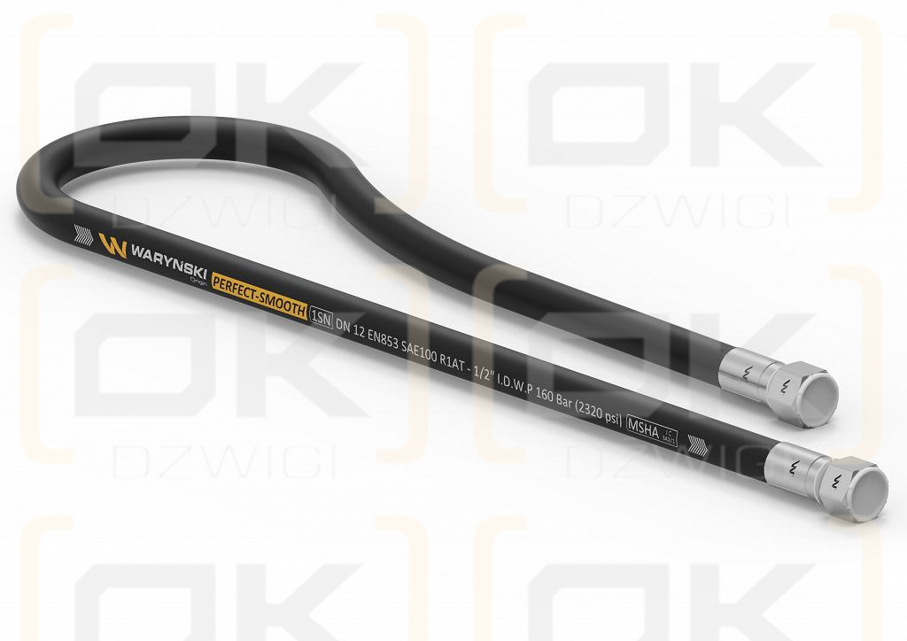 Przewód hydrauliczny gładki z uszczelnieniem - ( płasko kulisty) gwint M22x1.5 proste L-5800mm DN12-1SN Przyczepa stary typ (AA-13-5800; P11P11) 16MPa Waryński