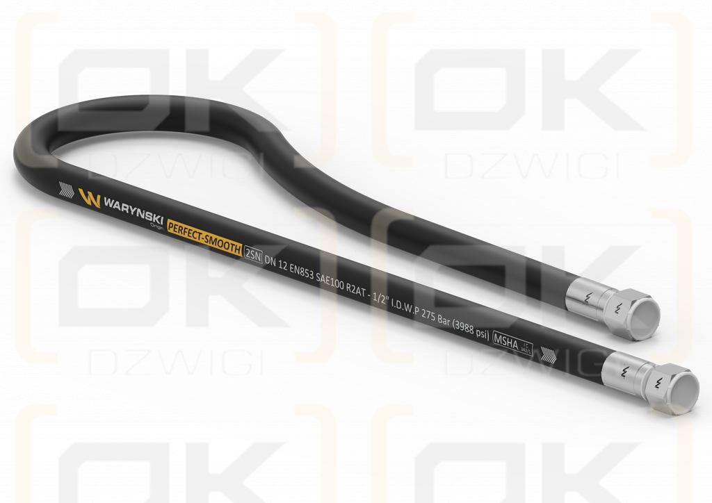 Przewód hydrauliczny gładki z uszczelnieniem - 275 bar ( płasko kulisty) gwint M22x1.5 proste L-5800mm Przyczepa stary typ (AA-13-5800; P11P11) 27.5MPa Waryński