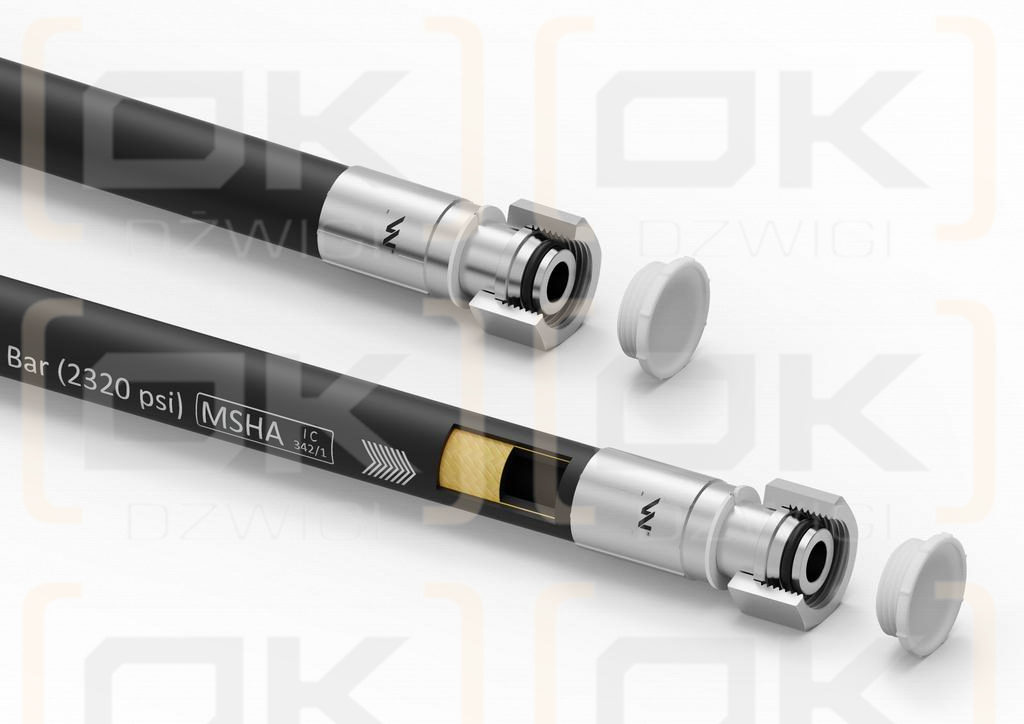 Przewód hydrauliczny gładki z uszczelnieniem - gwint M22x1.5 proste L-630mm DN12-1SN (AA-13-630; P11P11) 16MPa Waryński