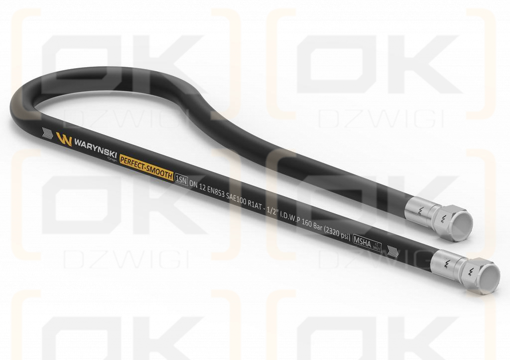 Przewód hydrauliczny gładki z uszczelnieniem - 160 bar gwint M22x1.5 proste L-900mm DN12-1SN (AA-13-900; P11P11) 16MPa Waryński