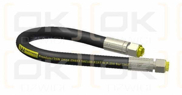 Przewód hydrauliczny 250 bar gwint M27x2 proste L-1800mm DN16-2SN (AA-1800/M27X2/25MPA; P11P11)  Waryński