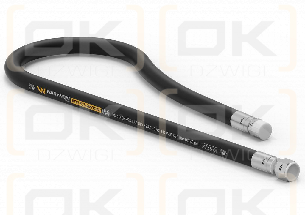Przewód hydrauliczny gładki z uszczelnieniem - 330 bar gwint M18x1.5 proste L-1140mm DN10-2SN (AB-10-1140; P11P21)  Bizon (5040/32/080/0) 33MPa Waryński