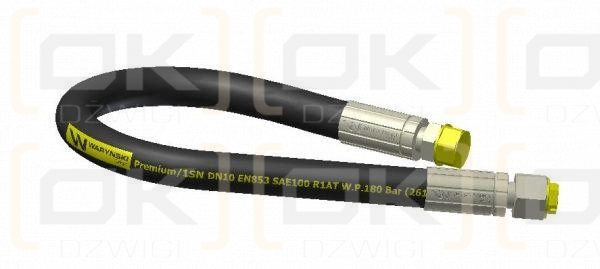 Przewód hydrauliczny gwint M18x1.5 proste L-500mm DN10-1SN 5040320791 Bizon (AB-10-500; P11P21) 18MPa Waryński