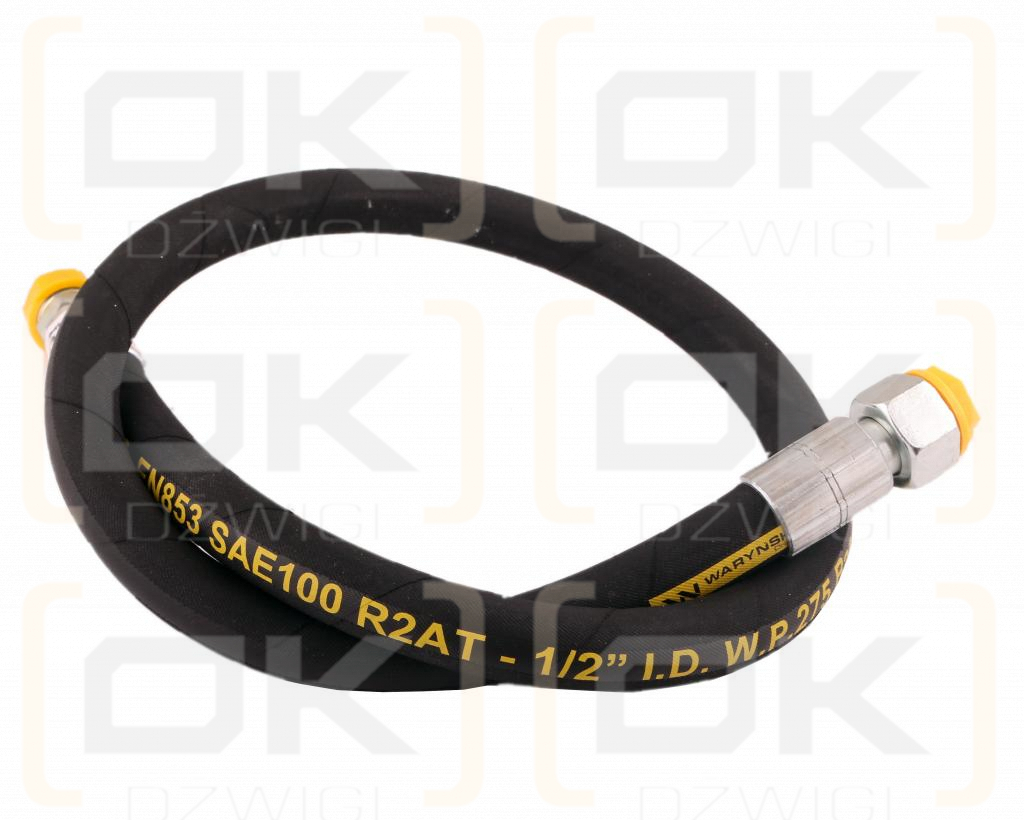 Przewód hydrauliczny 275 bar gwint M22x1.5 proste L-1000mm DN12-2SN 7214/07-20-000/0 . 7274/07-074/0 Troll (AB-13-1000; P11P21)  27.5MPa Waryński