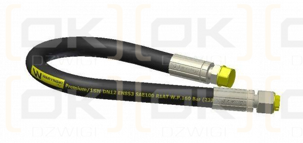 Przewód hydrauliczny gwint M22x1.5 proste L-800mm DN12-1SN 7214/07-082/0 , 7214/07-083/0 Cyklop (AB-13-800; P11P21) 16MPa Waryński