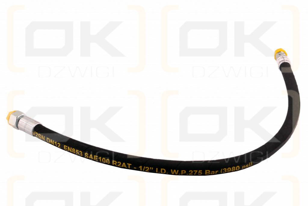 Przewód hydrauliczny 275 bar gwint M22x1.5 proste L-800mm DN12-2SN 7214/07-082/0 . 7214/07-083/0 Cyklop (AB-13-800; P11P21)  27.5MPa Waryński