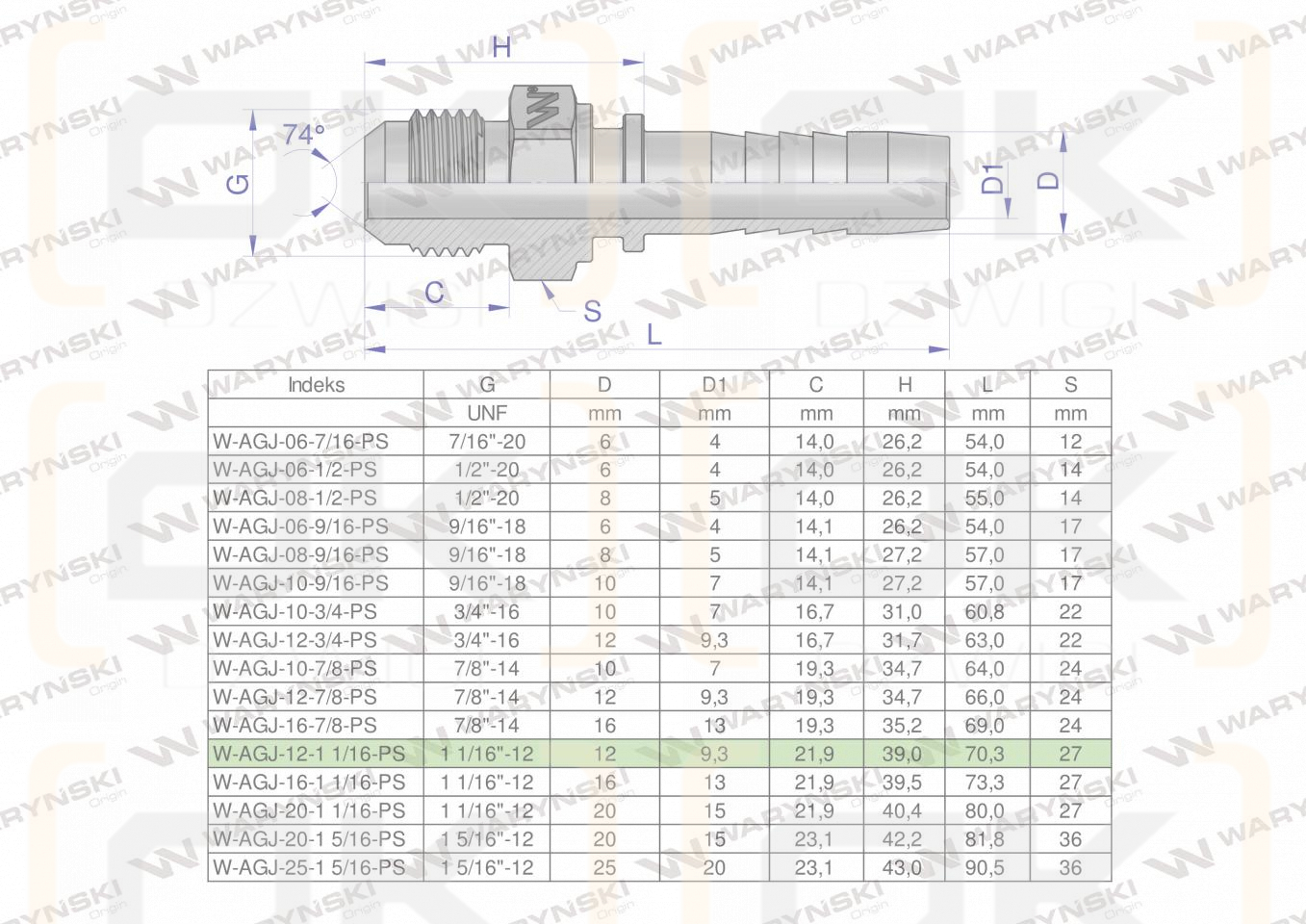 Zakucie hydrauliczne AGJ DN13 1 1/16