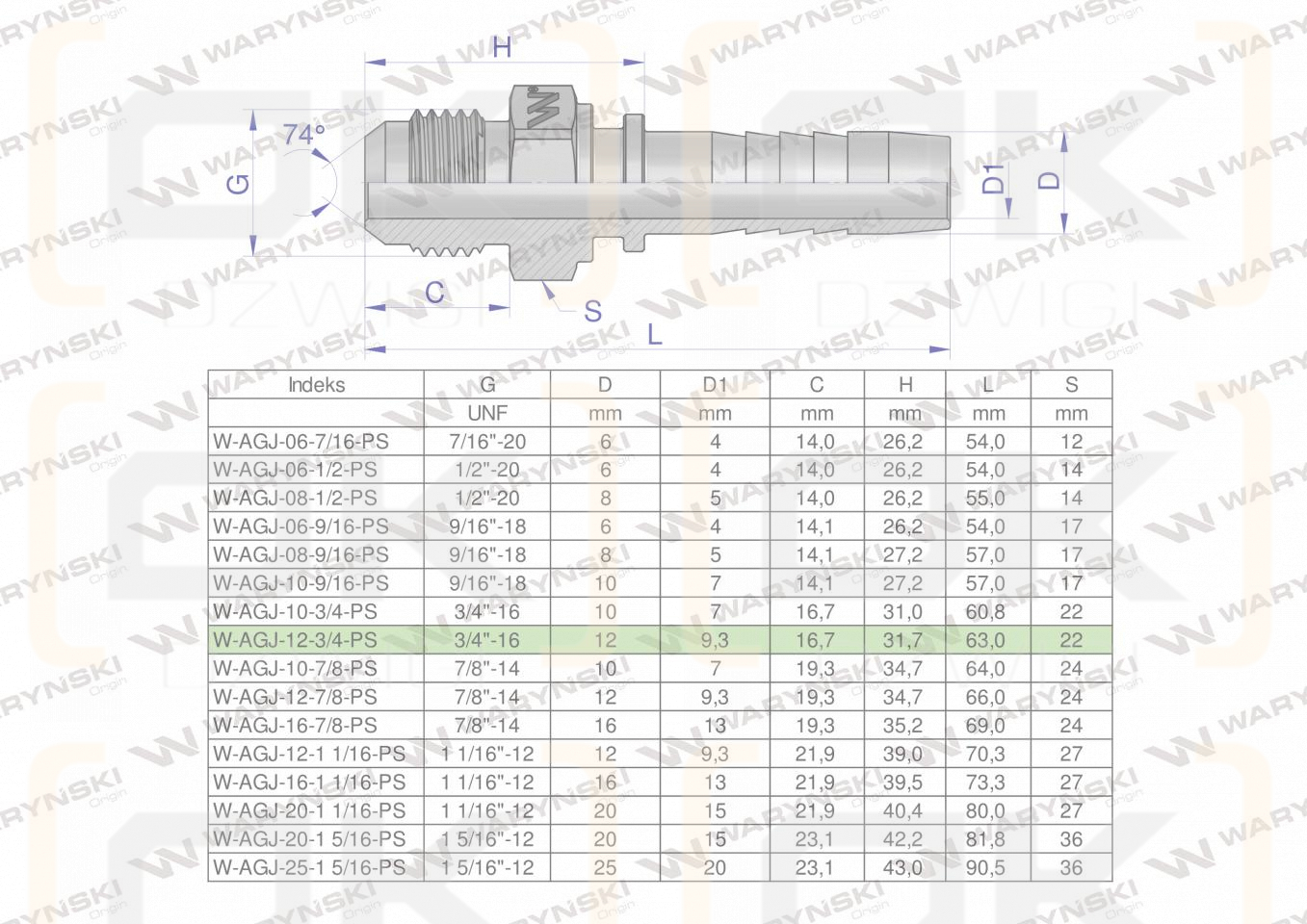Zakucie hydrauliczne AGJ DN13 3/4