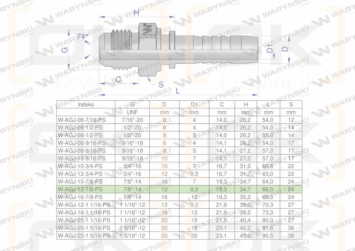 Zakucie hydrauliczne AGJ DN13 7/8