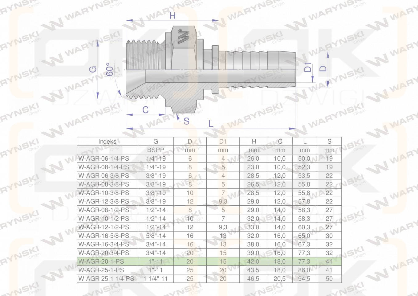 Zakucie hydrauliczne AGR DN20 1