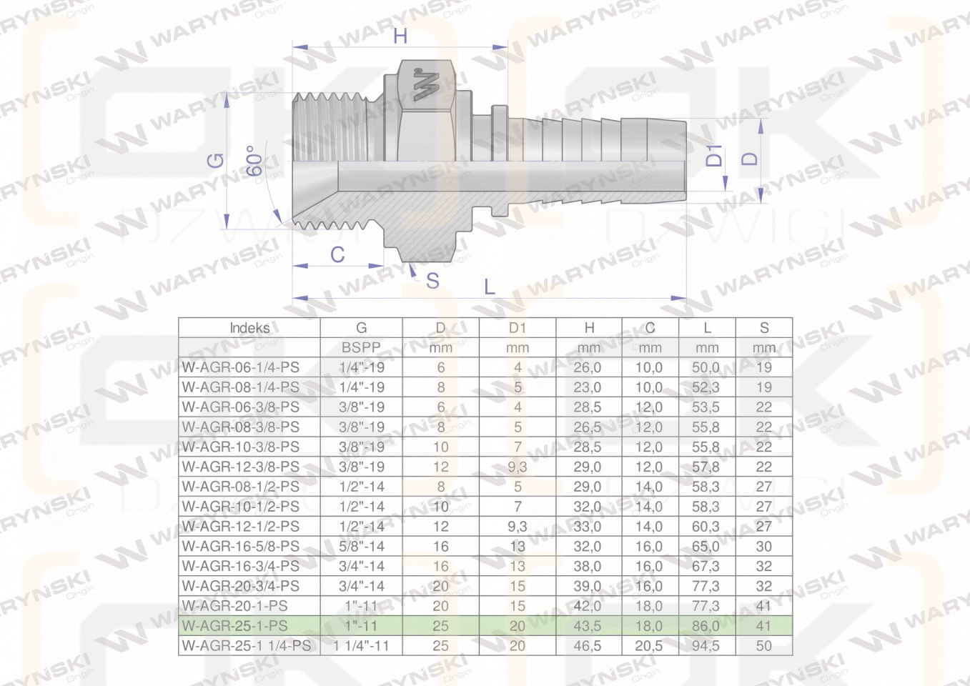 Zakucie hydrauliczne AGR DN25 1
