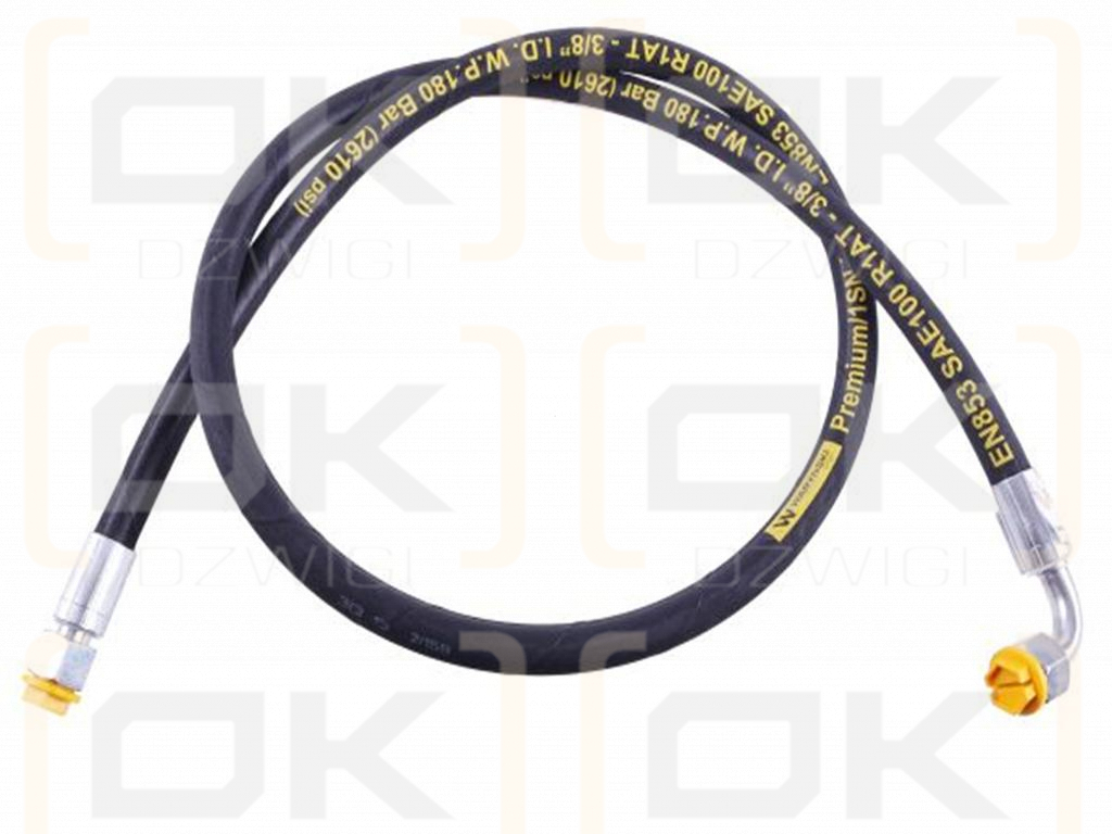 Przewód hydrauliczny 180 bar gwint M18x1.5 prosta/90 stopni L-2500mm DN10-1SN (AK-10-1500; P11P12) 18MPa Waryński