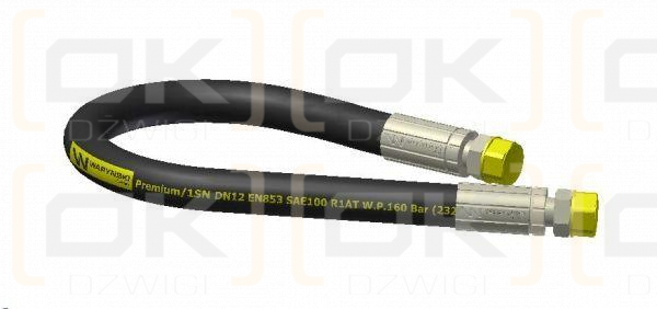 Przewód hydrauliczny gwint M22x1.5 proste L-800mm DN12-1SN (BB-13-800; P21P21) 16MPa Waryński