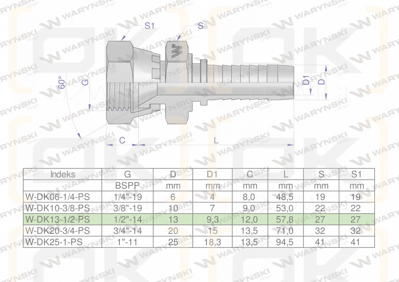 Zakucie hydrauliczne DK DN13 1/2