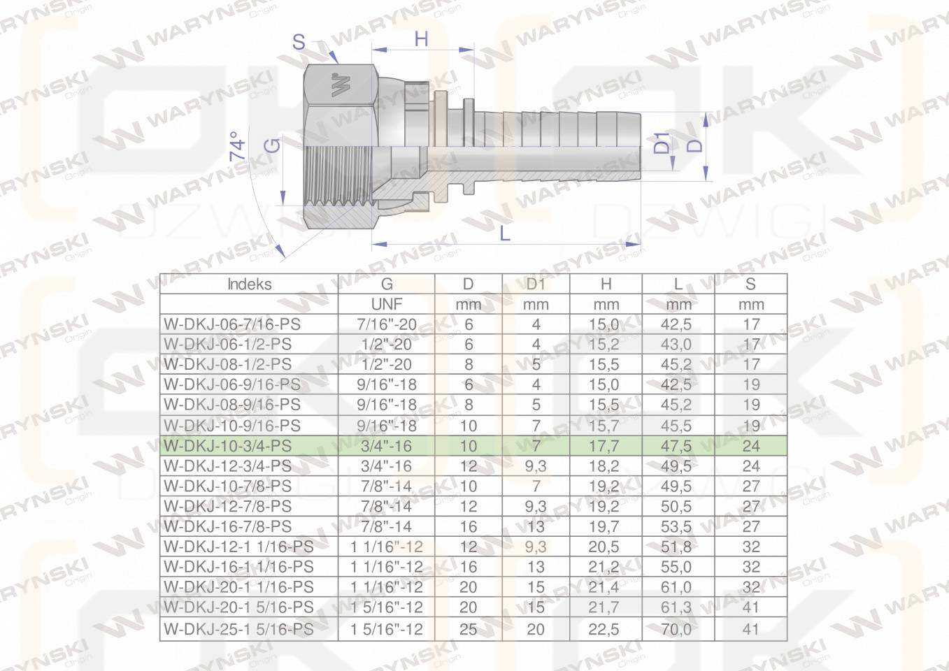 Zakucie hydrauliczne DKJ DN10 3/4