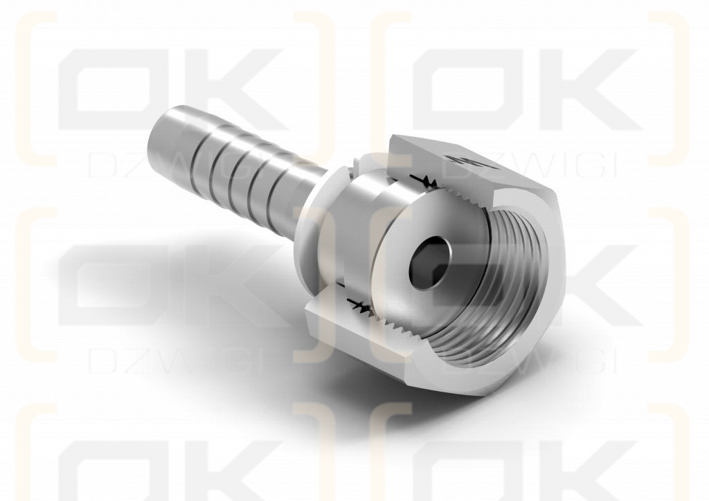 Zakucie hydrauliczne DKL DN13 M22x1.5 uszczelnienie czołowe/płaskie PREMIUM Waryński ( sprzedawane po 20 )