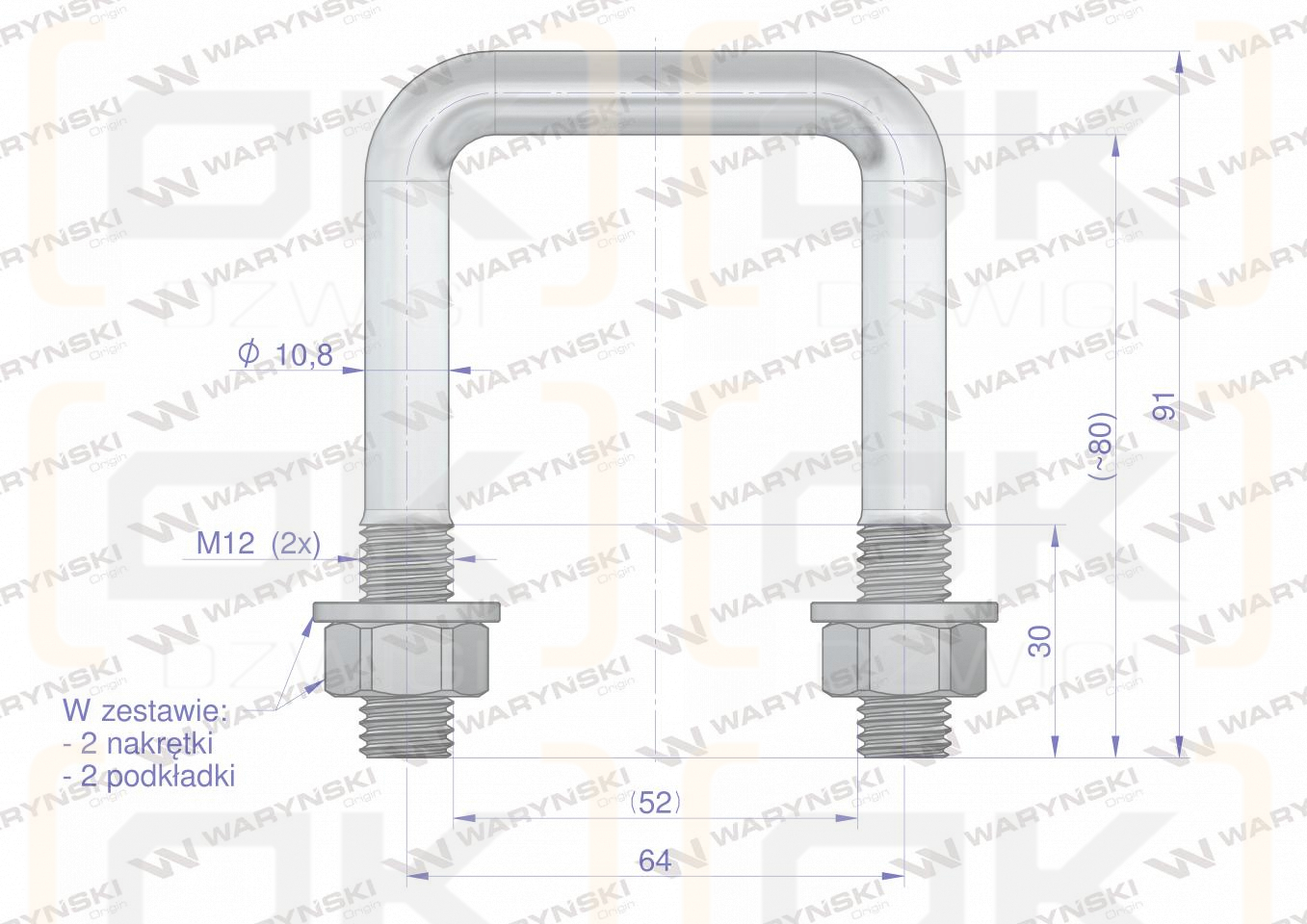 Joch, Klemme, M12 52x80, Waryński