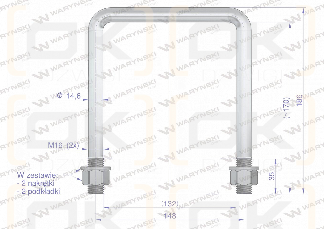 Joch, Klemme, M16 132x170, Waryński