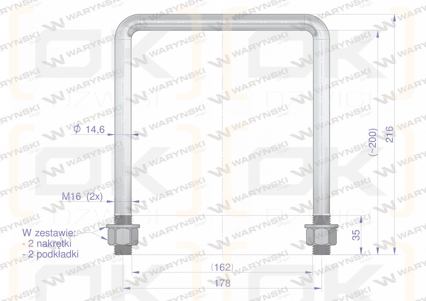 Joch, Klemme, M16 162x200, Waryński