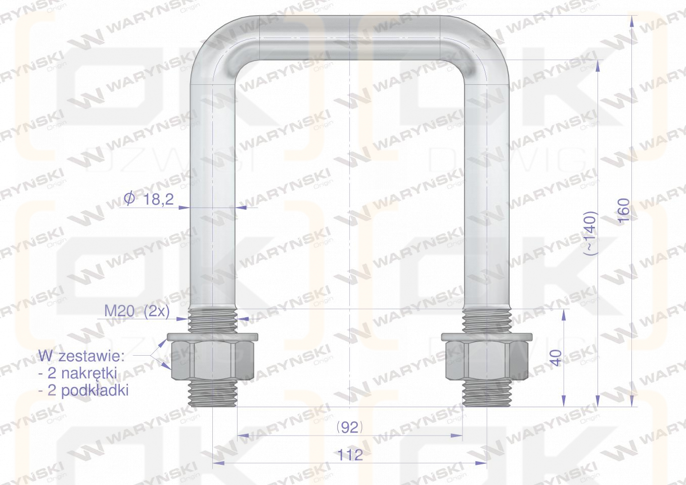 Joch, Klemme, M20-92x140, Waryński