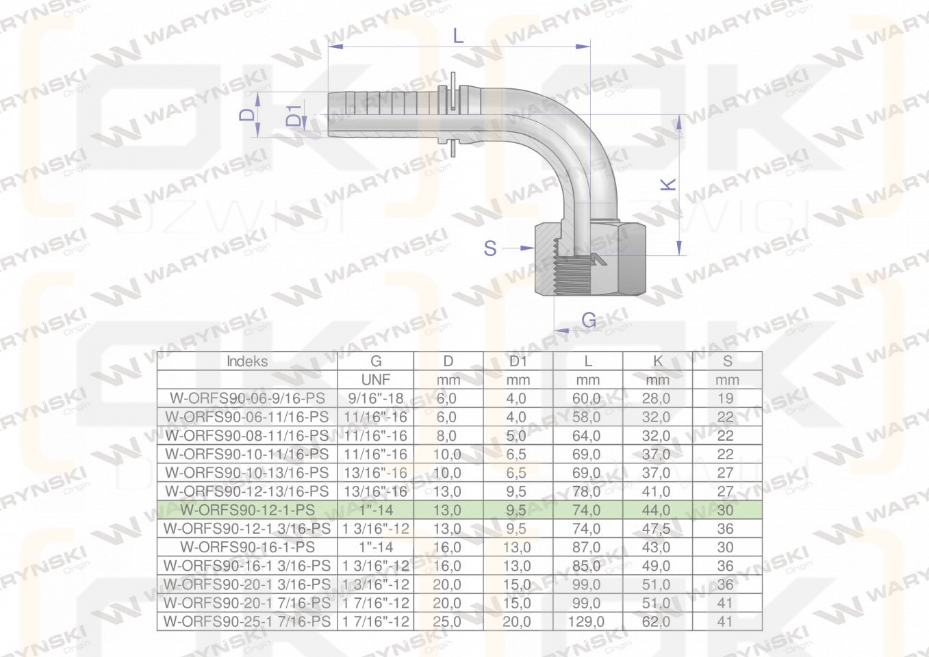 Zakucie hydrauliczne ORFS90 DN13 1