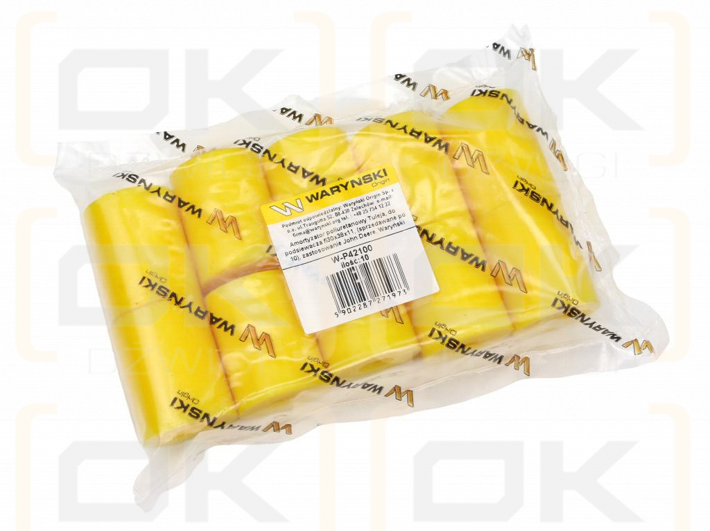Полиуретановая втулка амортизатора, для зерновой доски fi30x38x11, (продается по 10 шт.), применение John Deere, Waryński