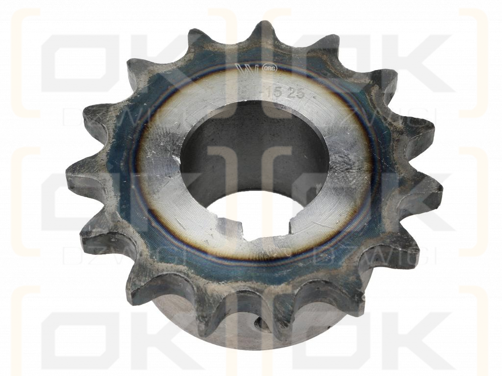 Chain wheel, hardened 08B1 (R1 1/2) Z-16 hole 20mm, Waryński
