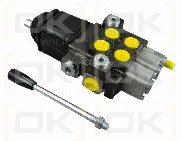 Rozdzielacz hydrauliczny 2-sekcyjny max przepływ 40L  z joystickiem  Waryński