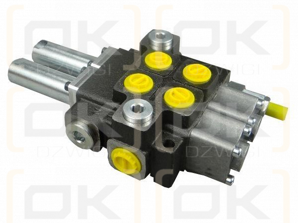 Rozdzielacz hydrauliczny dwusekcyjny (2) 40L sterowany joystickiem Waryński