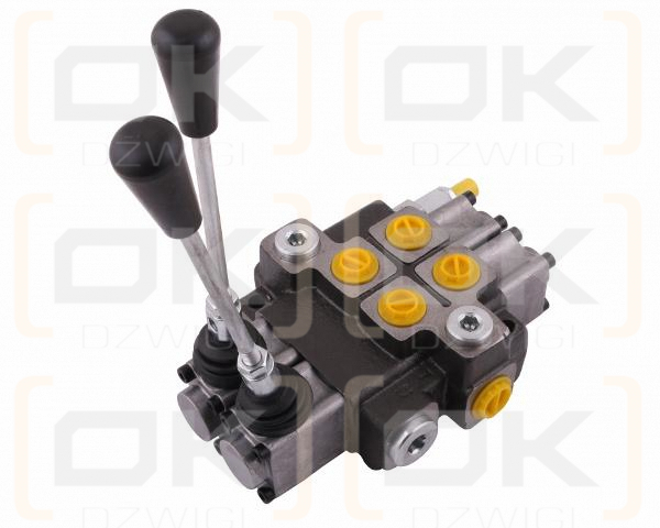 Rozdzielacz hydrauliczny 2-sekcyjny max przepływ 40L (1 sekcja - z zatrzaskiem) Waryński