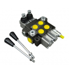 Rozdzielacz hydrauliczny 2-sekcyjny max przepływ 40L z zatrzaskami Waryński