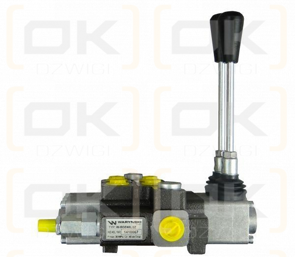 Rozdzielacz hydrauliczny 2-sekcyjny max przepływ 40L z zatrzaskami Waryński
