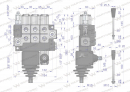 Rozdzielacz hydrauliczny 3-sekcyjny max przepływ 40L (2 sekcje x 1 dźwignia + 1 sekcja x 1 dźwignia) Waryński