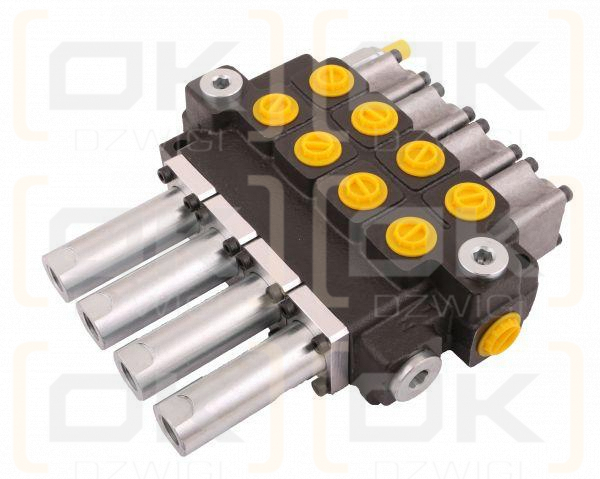 Rozdzielacz hydrauliczny 4-sekcyjny max przepływ 40L sterowany linkami Waryński