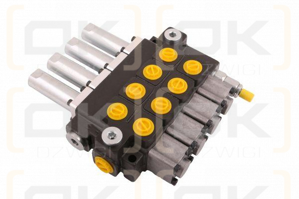 Rozdzielacz hydrauliczny 4-sekcyjny max przepływ 40L sterowany linkami Waryński