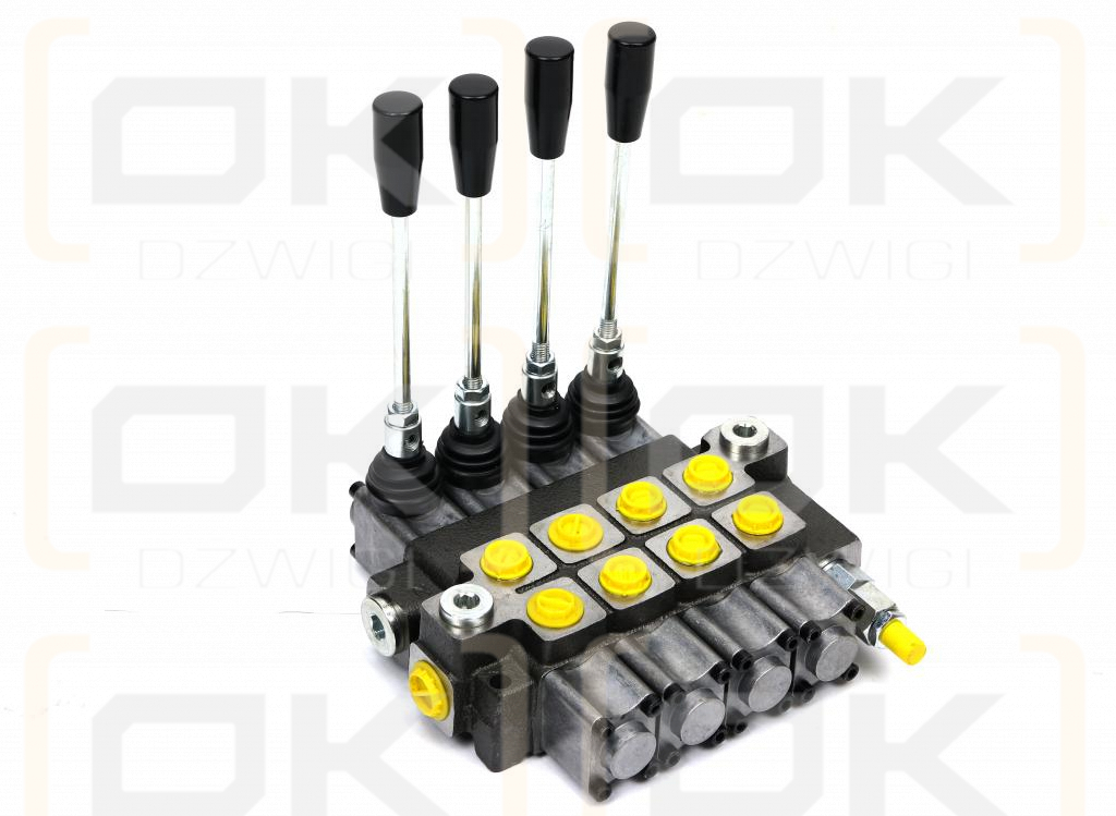 Rozdzielacz hydrauliczny 4-sekcyjny max przepływ 40L (4-sekcje z zatrzaskiem) Waryński