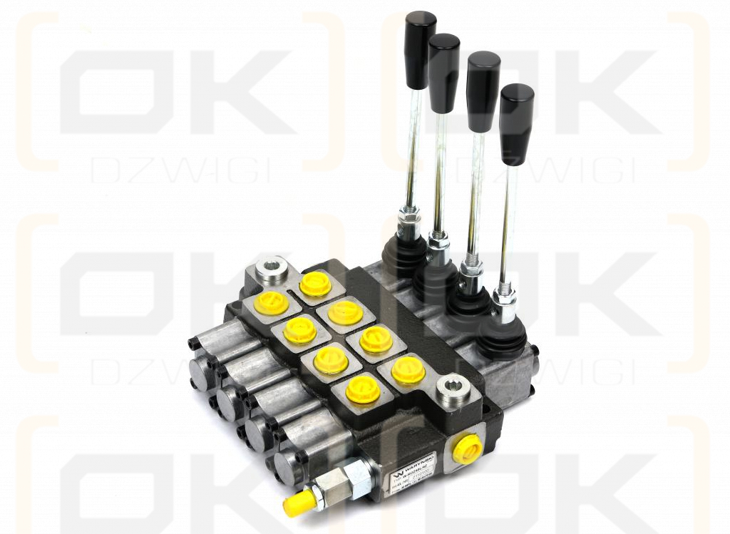 Rozdzielacz hydrauliczny 4-sekcyjny max przepływ 40L (4-sekcje z zatrzaskiem) Waryński