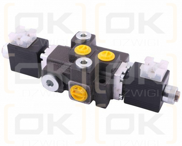 Rozdzielacz hydrauliczny 1-sekcyjny max przepływ 50L sterowany elektrycznie 12V DC Waryński