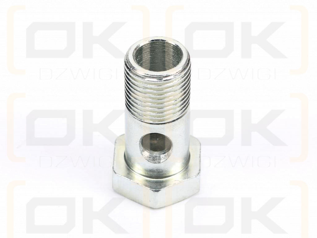 Śruba oczkowa przelewowa calowa G1/2-14. L-42mm. Waryński ( sprzedawane po 10 )