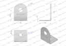 Single bracket (plate) for long quick connectors with locknut M18x1.5 EURO Waryński