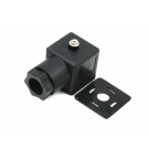 Electrical plug (black) 12V 24V (SP666) for powering electromagnetic coils with Waryński seal