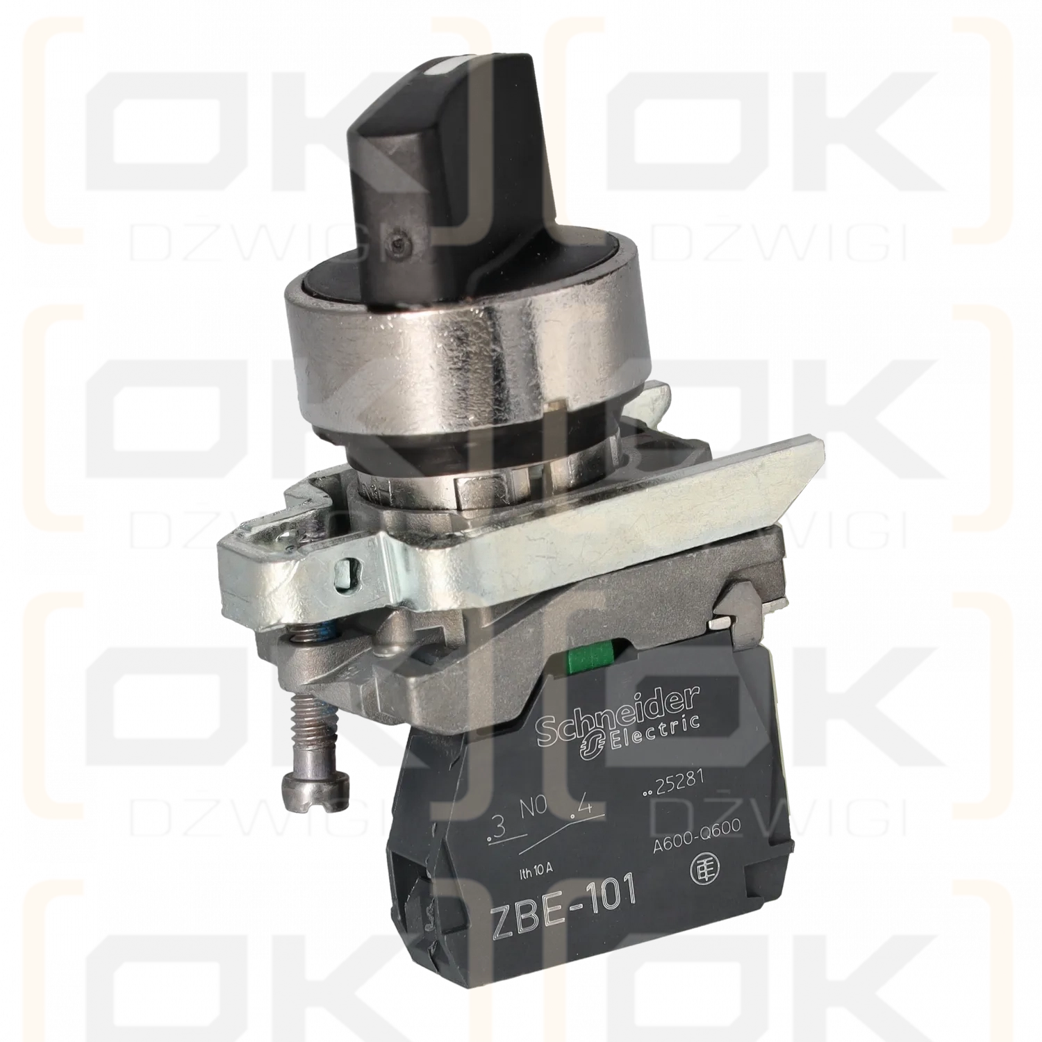 2-Positionen-Schalterknopf 22mm schwarz 1Z mit Federrückstellung