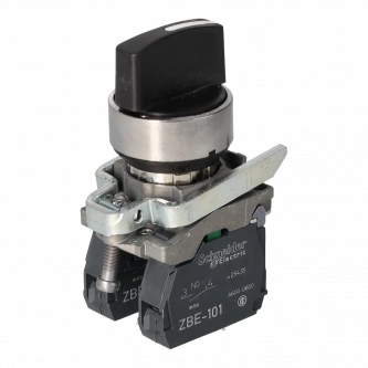 3-position switch 22mm black 2Z with spring return