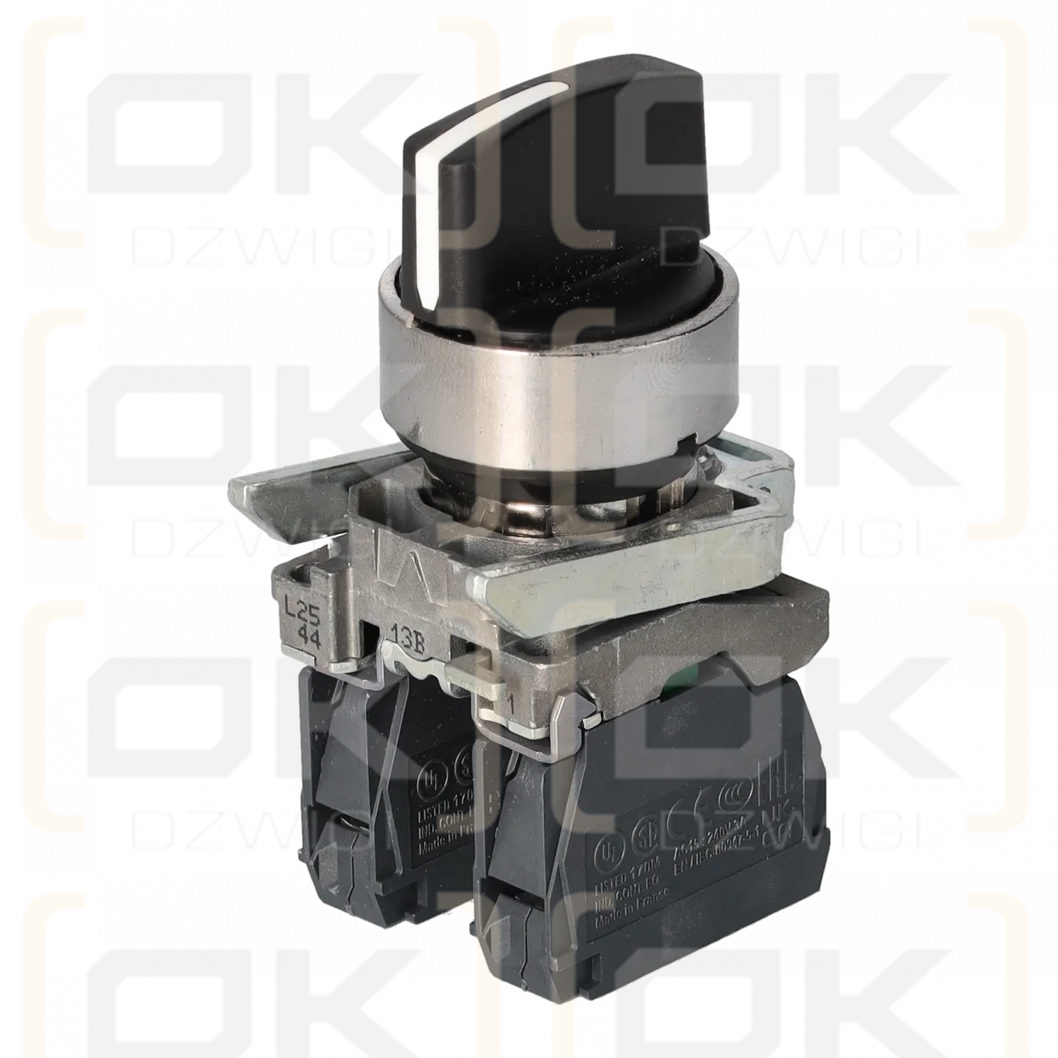 3-position switch 22mm black 2Z with spring return