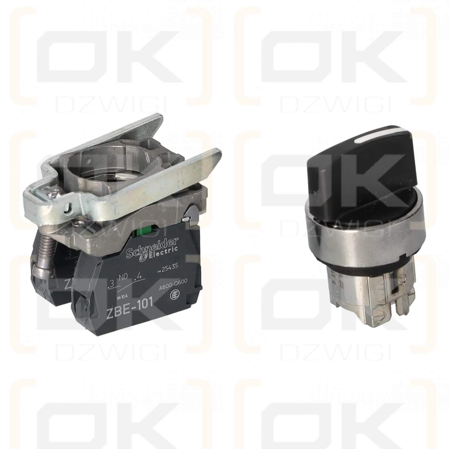 3-position switch 22mm black 2Z with spring return