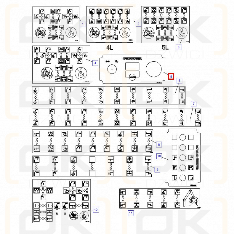Tabliczka Palfinger RCE z ISL-L dla YE80156 2012